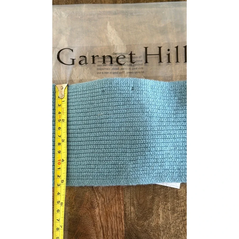 Garnet Hill Cashmere Headband Women OS Blue Ribbed Twist‎ Knit Ear Warmer NEW